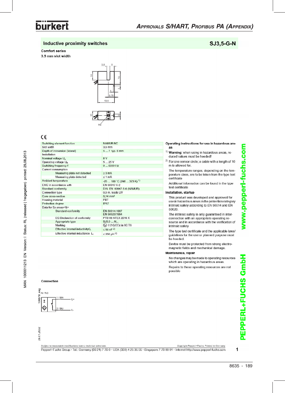 Burkert Type 8635 User Manual | Page 187 / 190