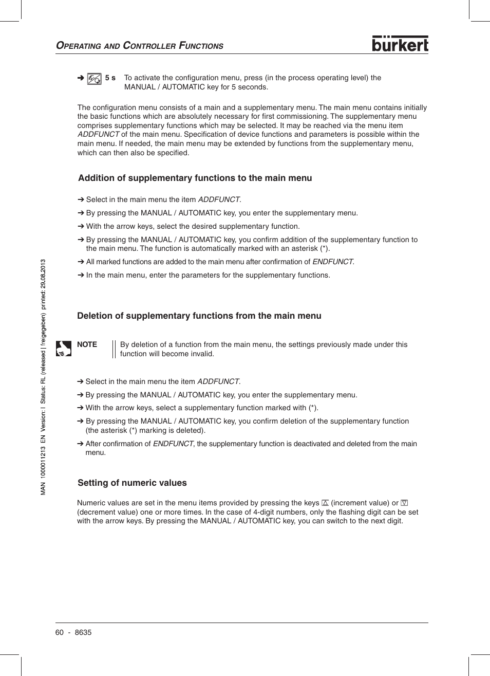 Burkert Type 8635 User Manual | Page 62 / 190