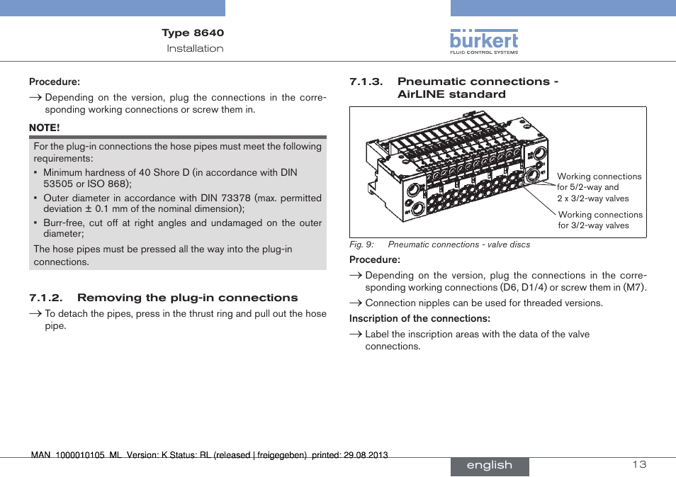 Burkert Type 8640 User Manual | Page 13 / 55