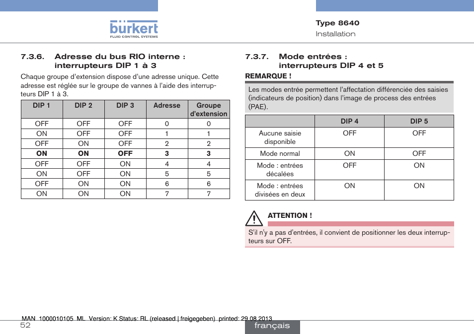 Burkert Type 8640 User Manual | Page 52 / 55