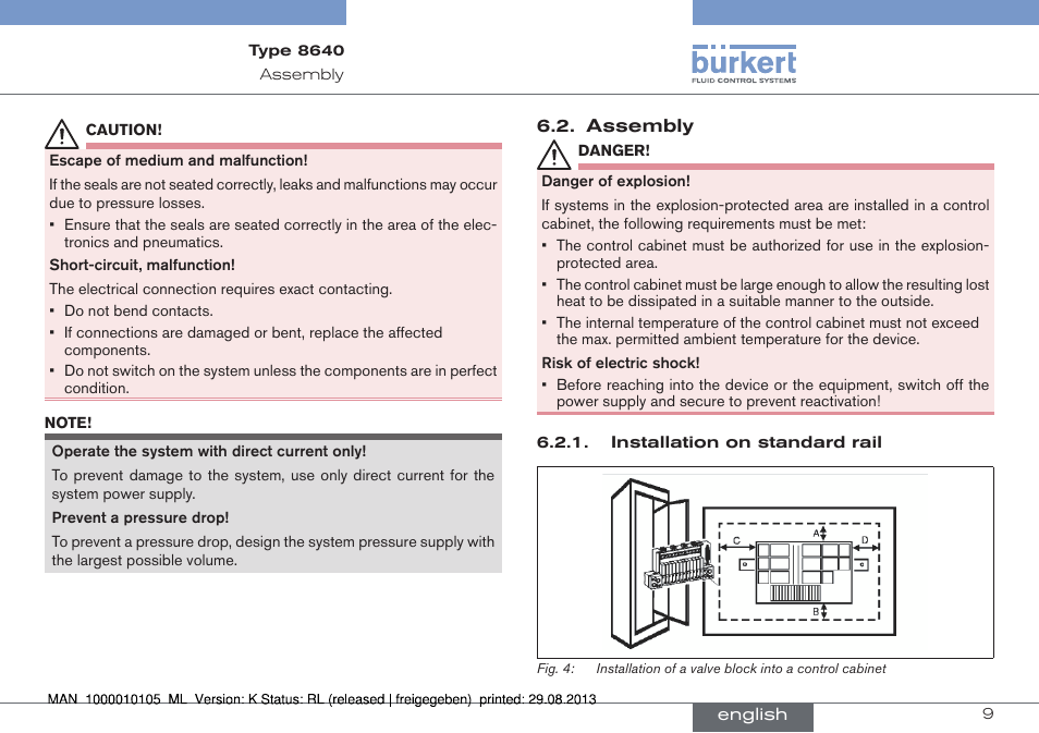 Assembly | Burkert Type 8640 User Manual | Page 9 / 55