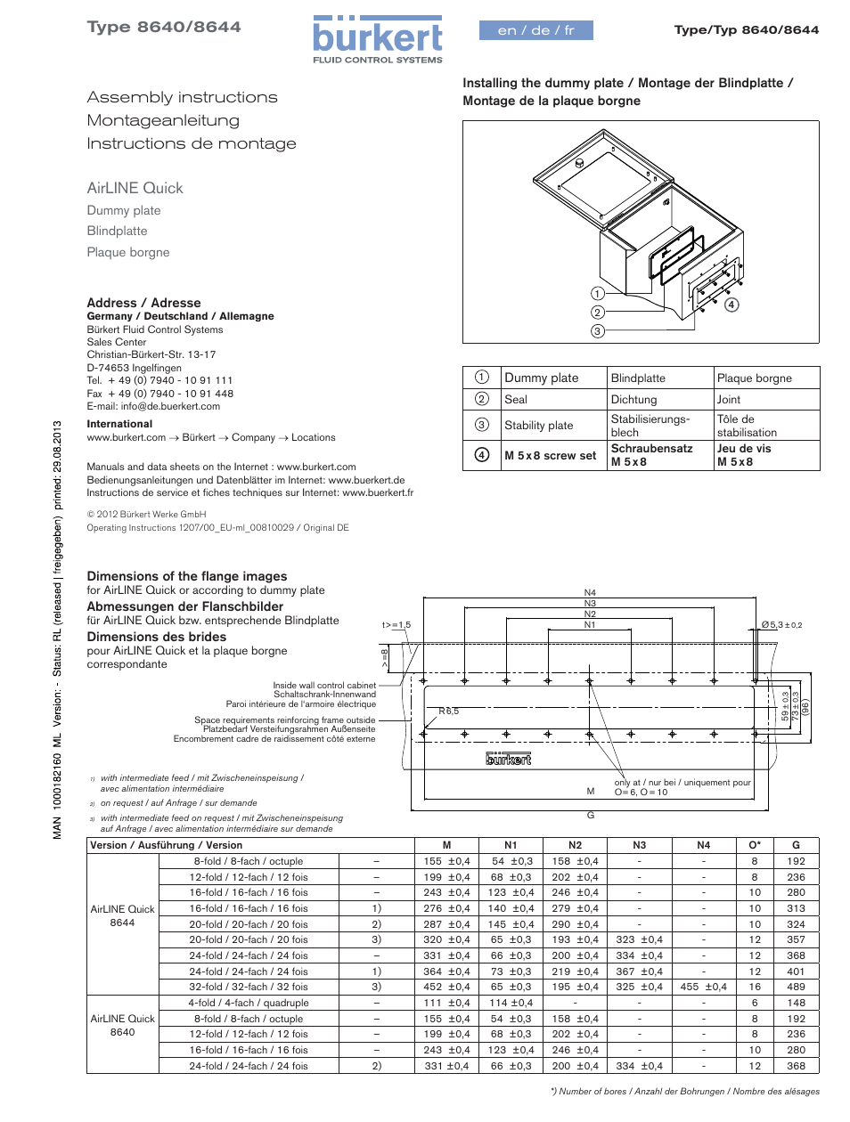 Burkert Type 8644 User Manual | 2 pages