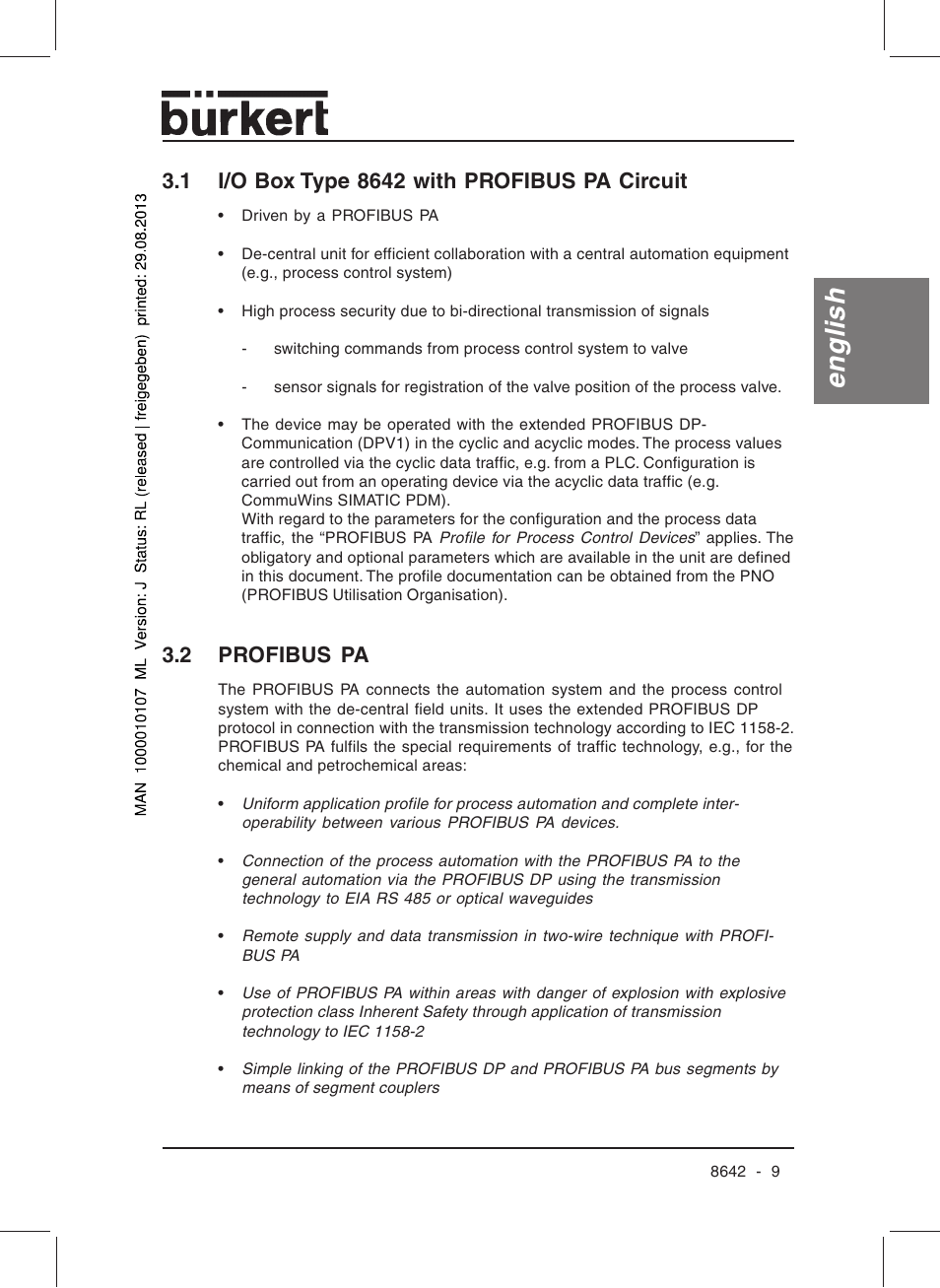 English | Burkert Type 8642 User Manual | Page 10 / 145