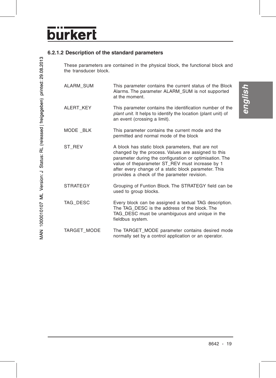 English | Burkert Type 8642 User Manual | Page 20 / 145