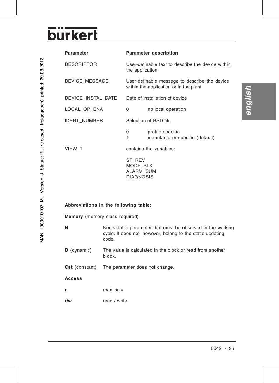 English | Burkert Type 8642 User Manual | Page 26 / 145