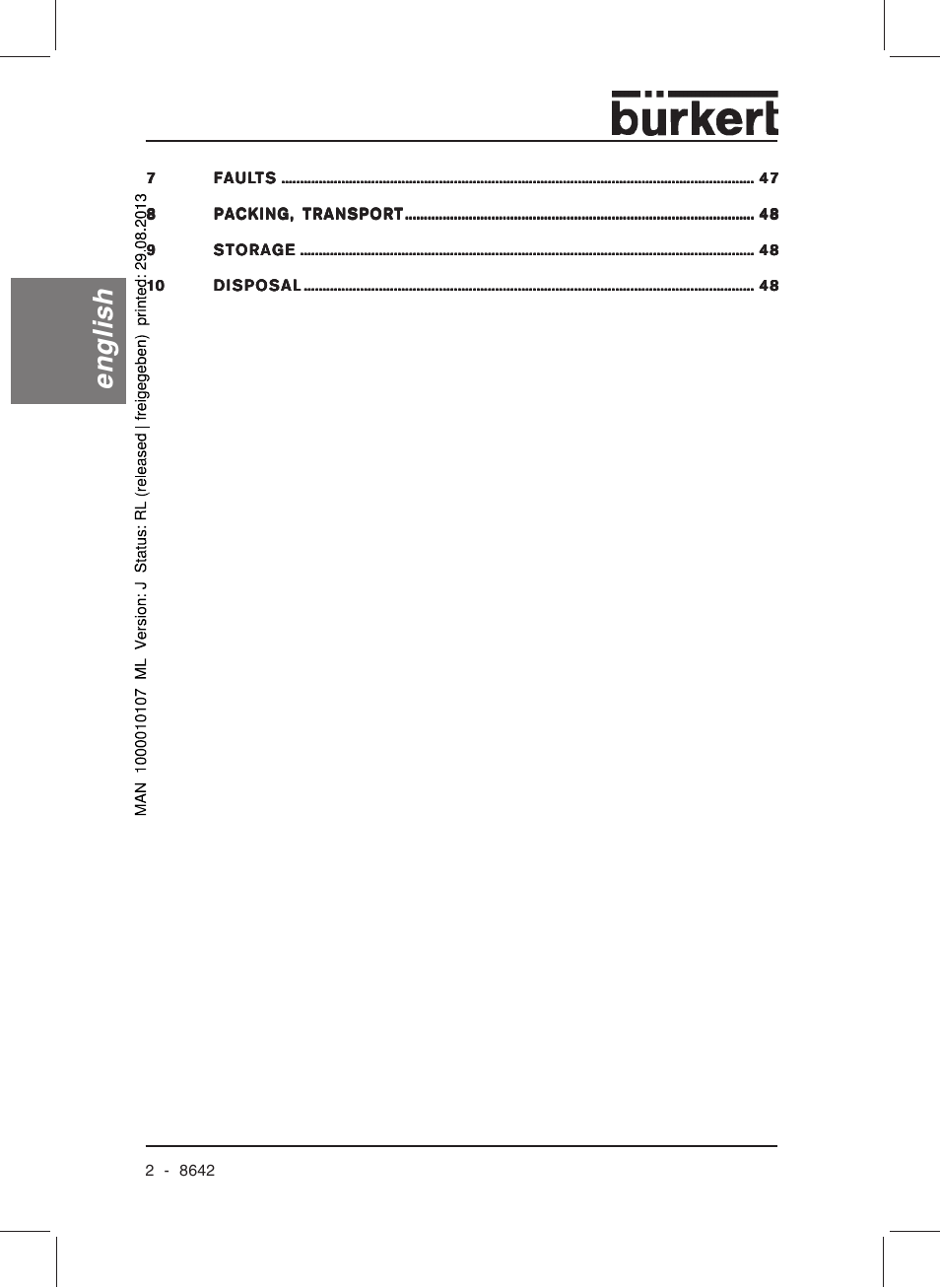 English | Burkert Type 8642 User Manual | Page 4 / 145