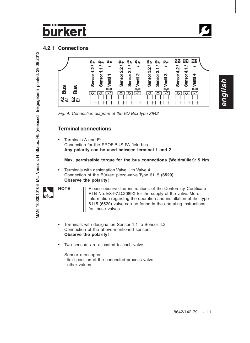 English | Burkert Type 8642 User Manual | Page 13 / 127