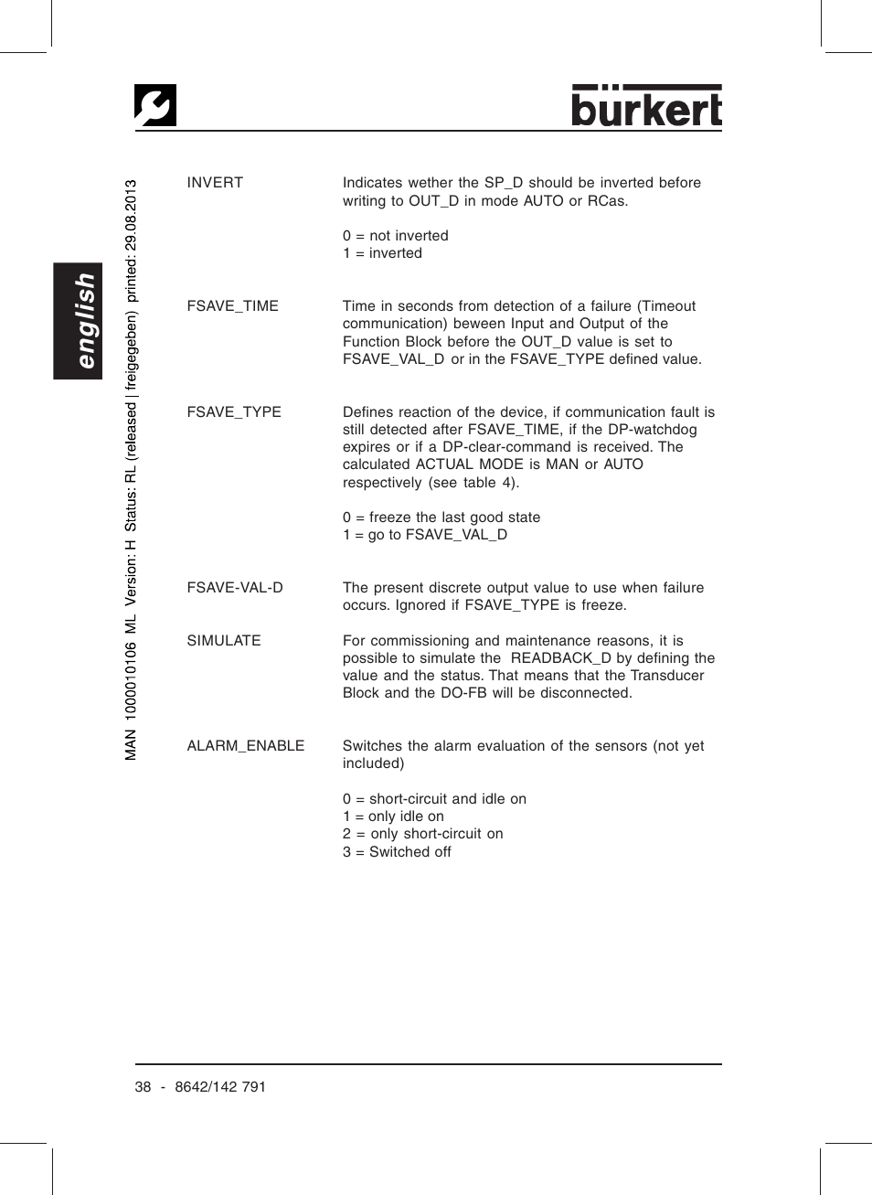 English | Burkert Type 8642 User Manual | Page 40 / 127