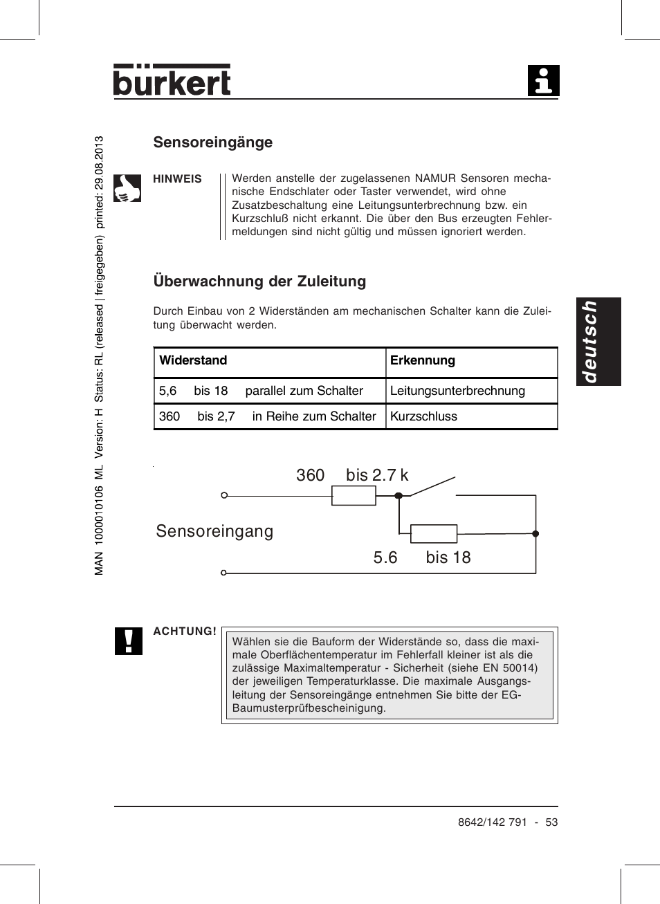 Deutsch, 6 bis 18 | Burkert Type 8642 User Manual | Page 48 / 127