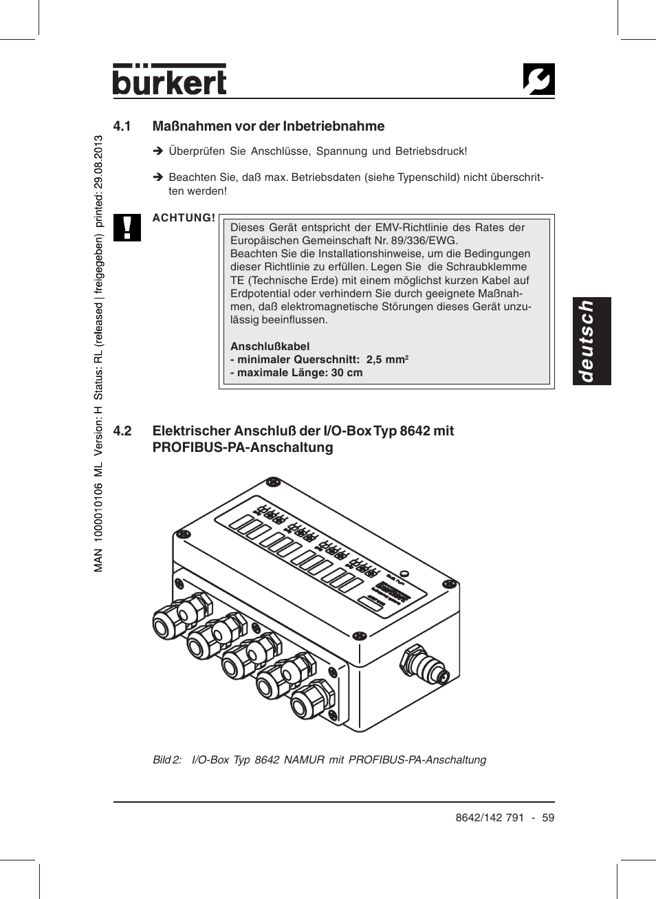 Deutsch | Burkert Type 8642 User Manual | Page 54 / 127