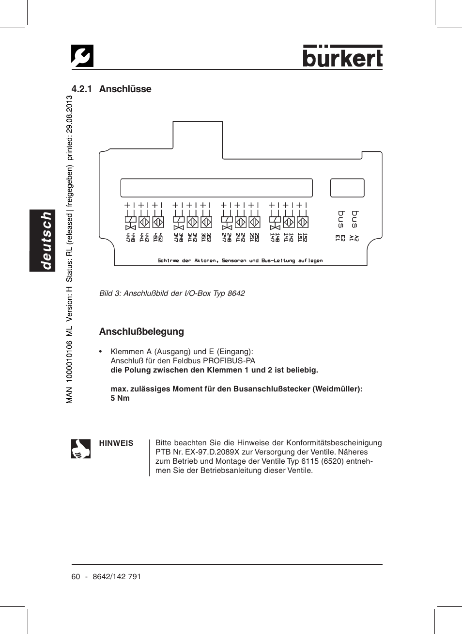 Deutsch | Burkert Type 8642 User Manual | Page 55 / 127