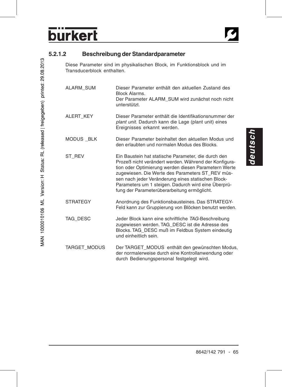 Deutsch | Burkert Type 8642 User Manual | Page 60 / 127