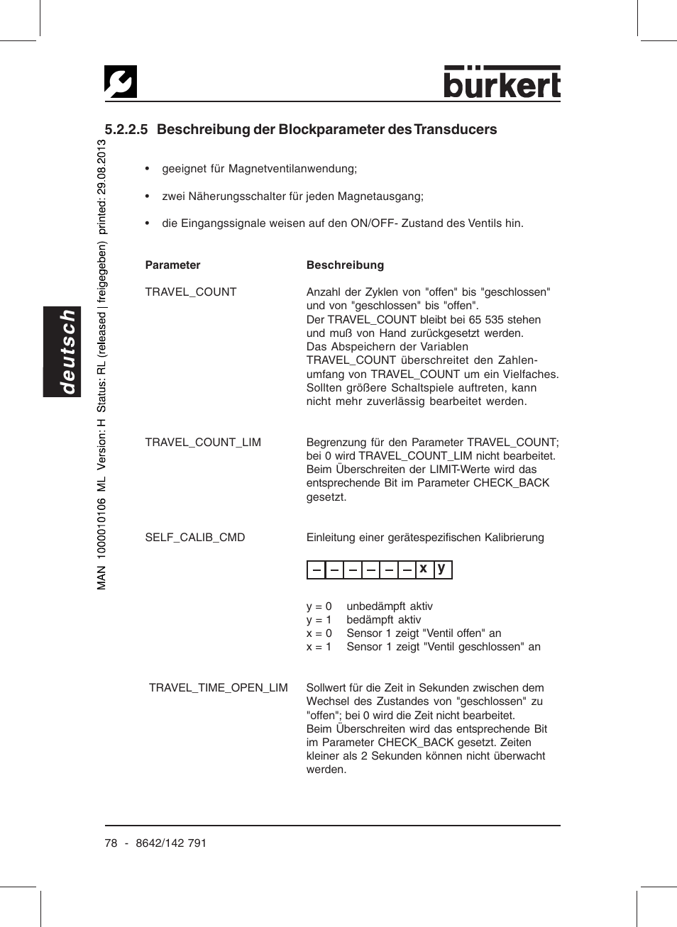 Deutsch | Burkert Type 8642 User Manual | Page 73 / 127