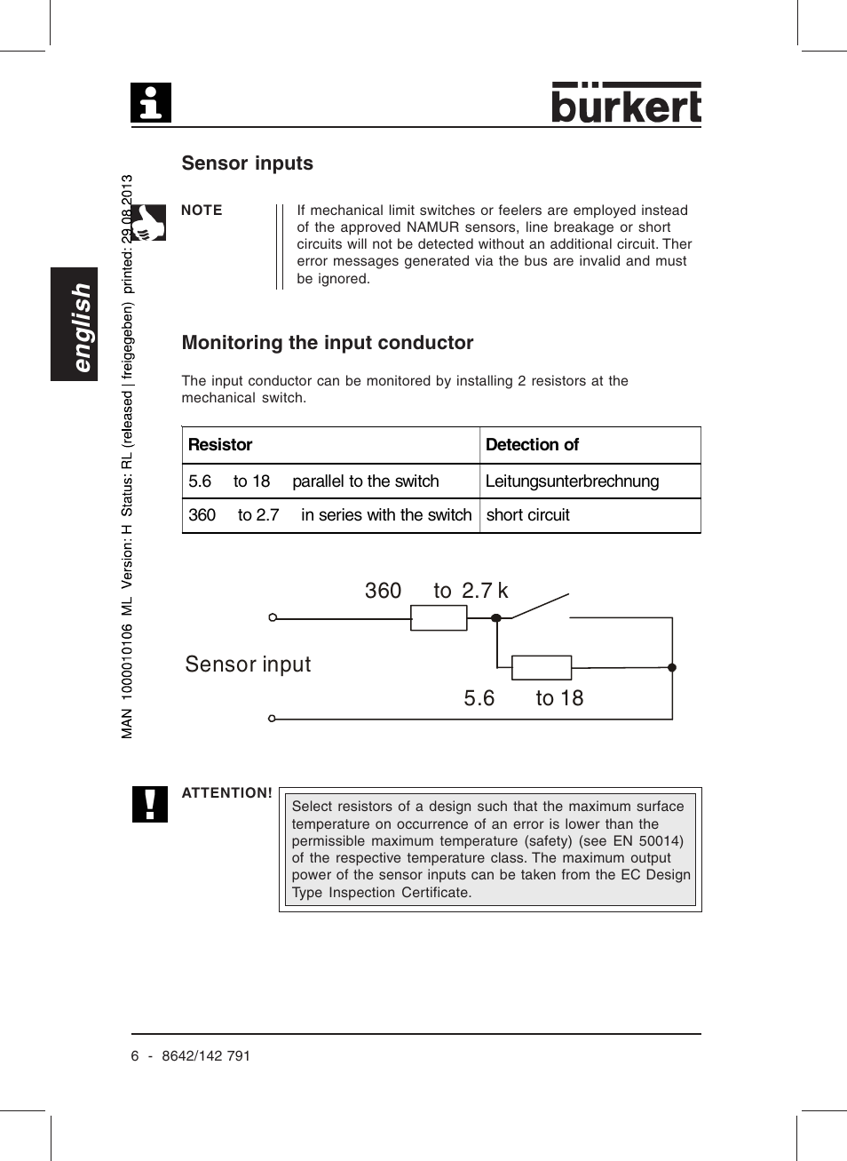 English, 6 to 18 | Burkert Type 8642 User Manual | Page 8 / 127