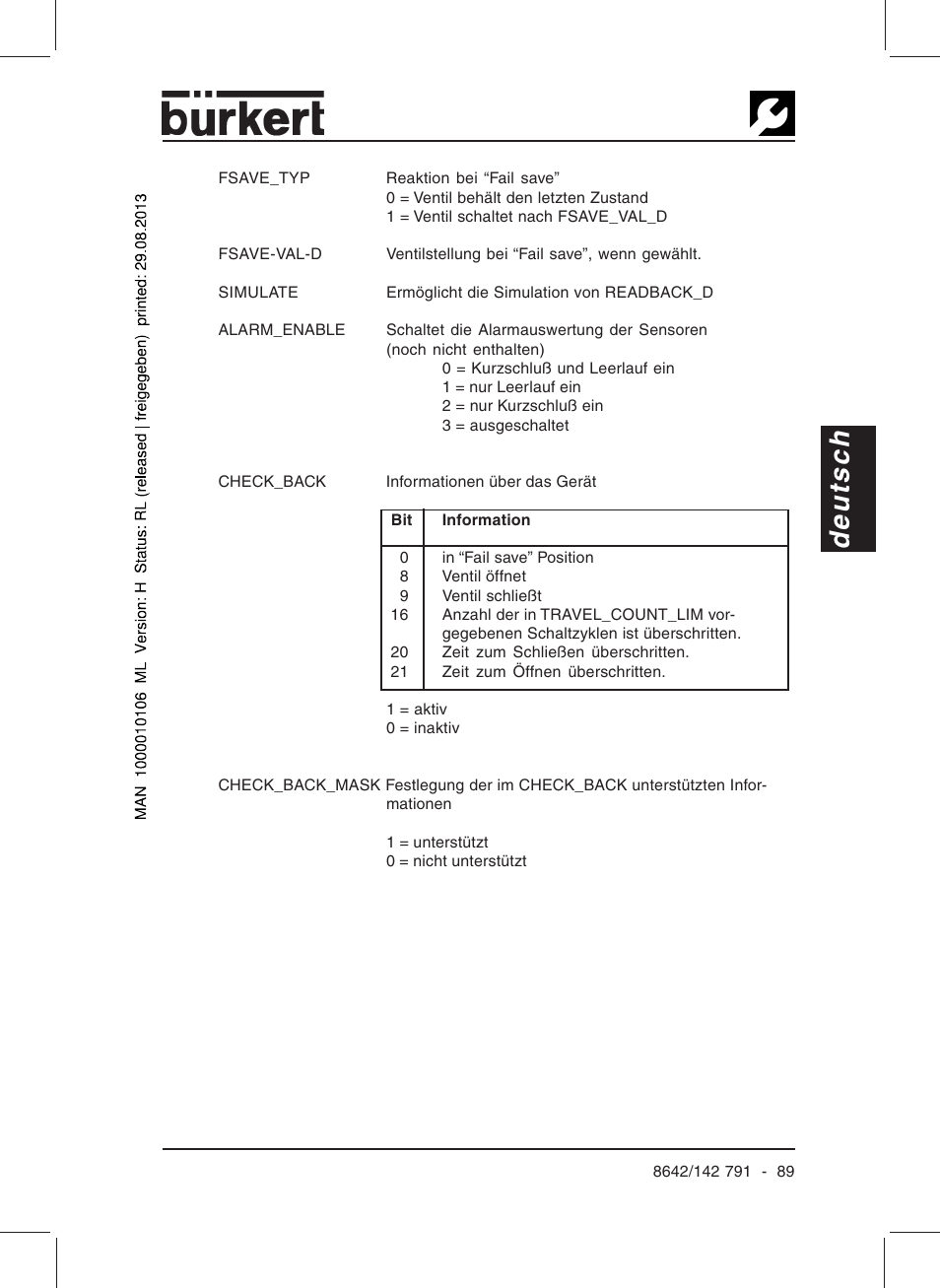 Deutsch | Burkert Type 8642 User Manual | Page 84 / 127