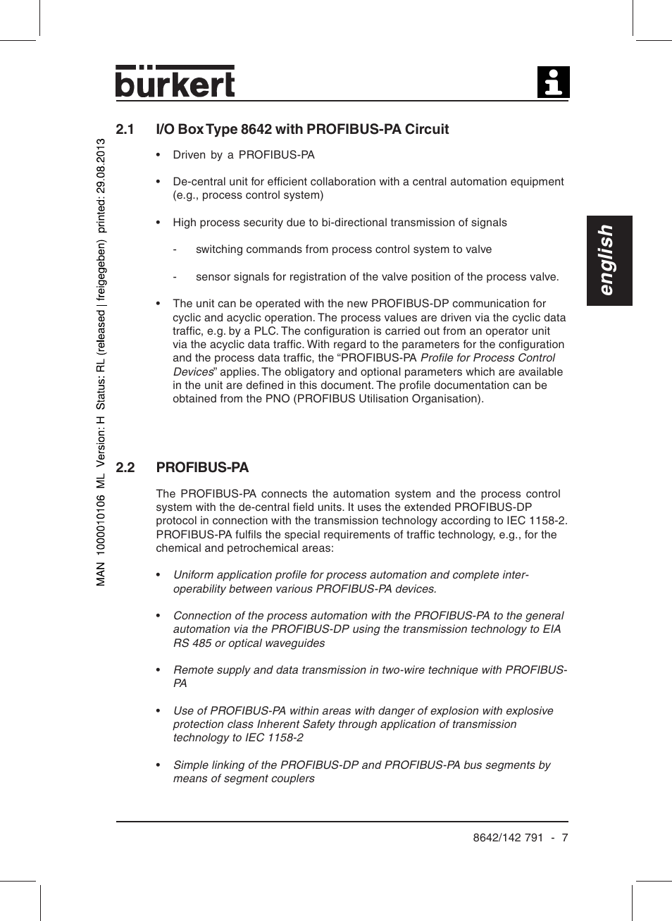 English | Burkert Type 8642 User Manual | Page 9 / 127
