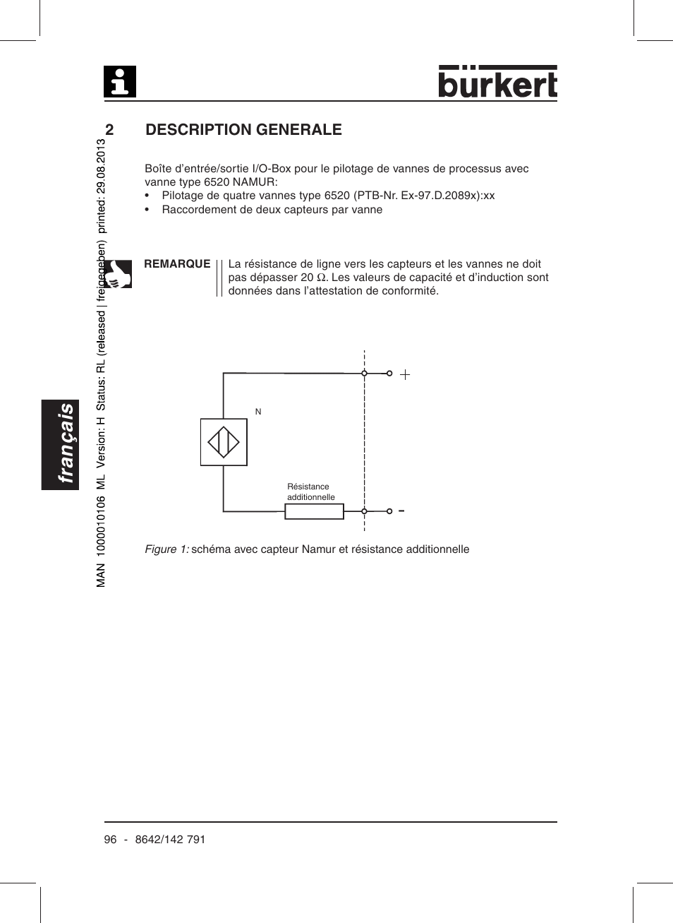 Français, 2description generale | Burkert Type 8642 User Manual | Page 91 / 127