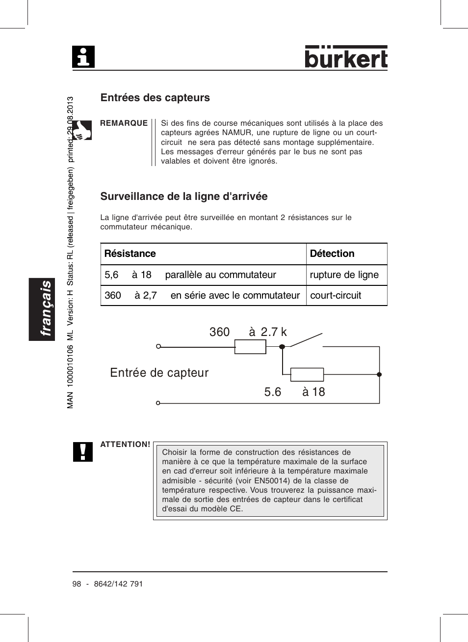 Français, 6 à 18 | Burkert Type 8642 User Manual | Page 93 / 127