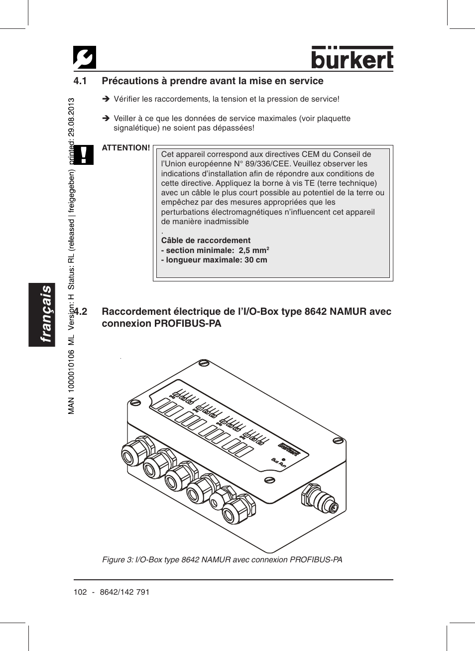 Français | Burkert Type 8642 User Manual | Page 97 / 127