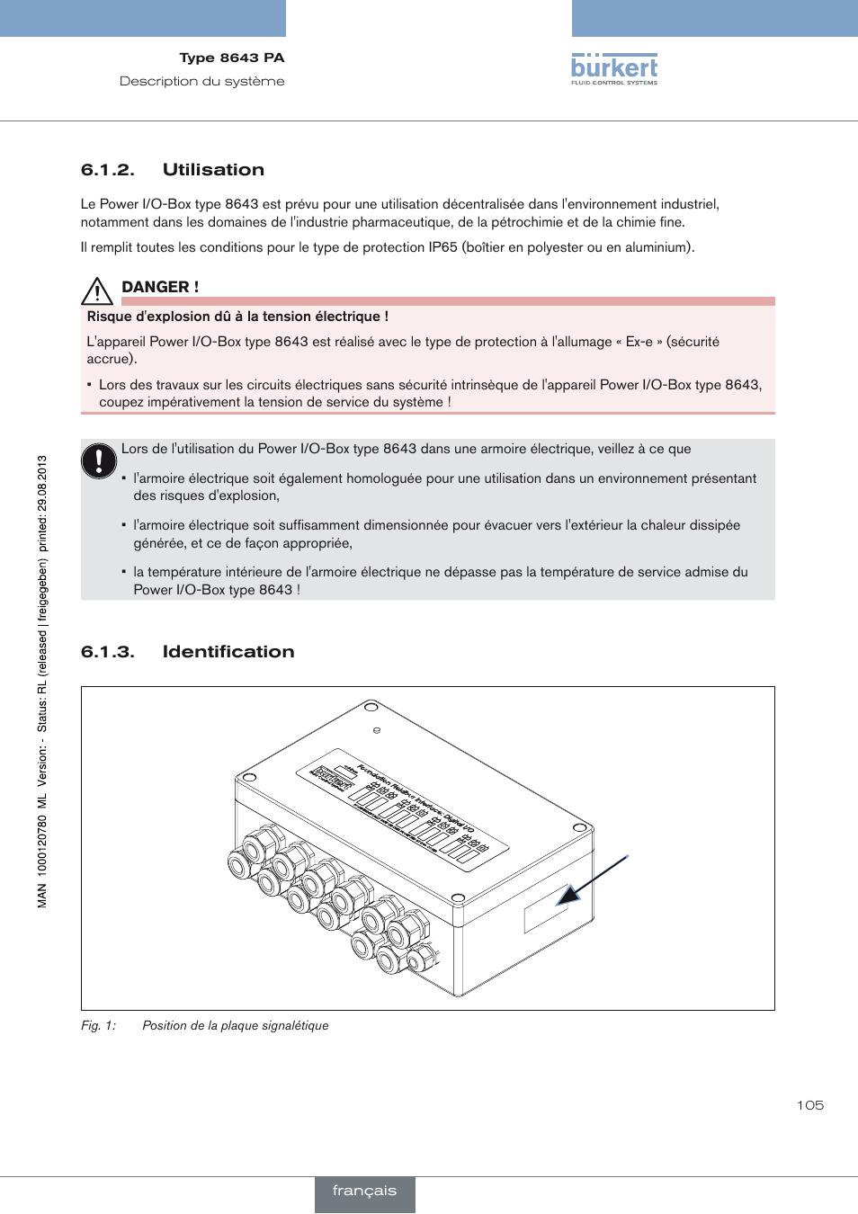 Utilisation, Identification | Burkert Type 8643 User Manual | Page 105 / 162