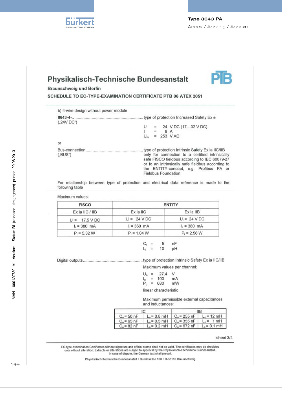 Burkert Type 8643 User Manual | Page 144 / 162