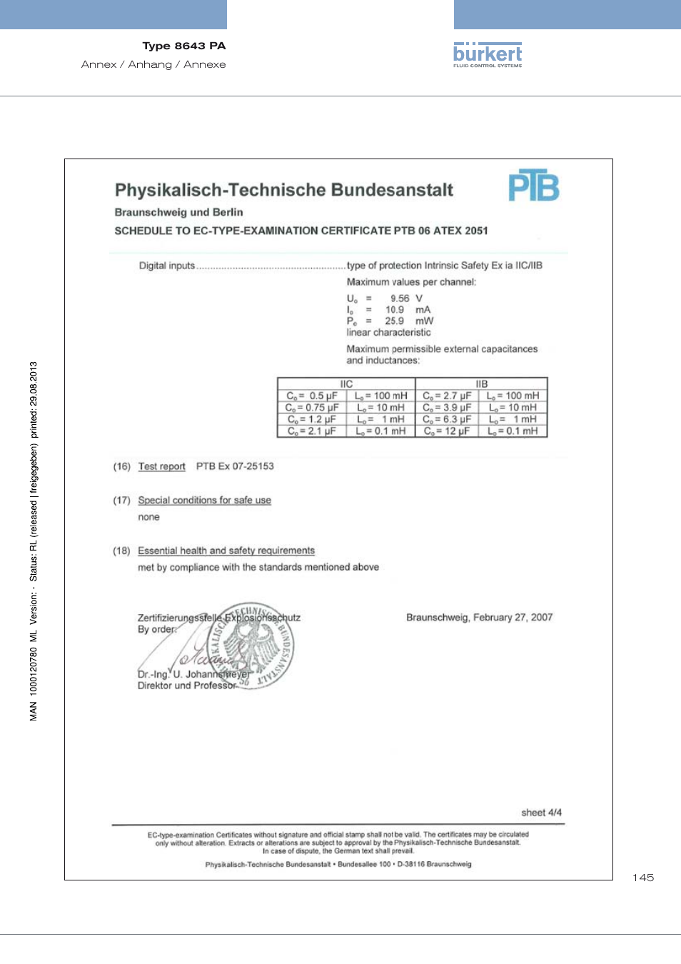 Burkert Type 8643 User Manual | Page 145 / 162