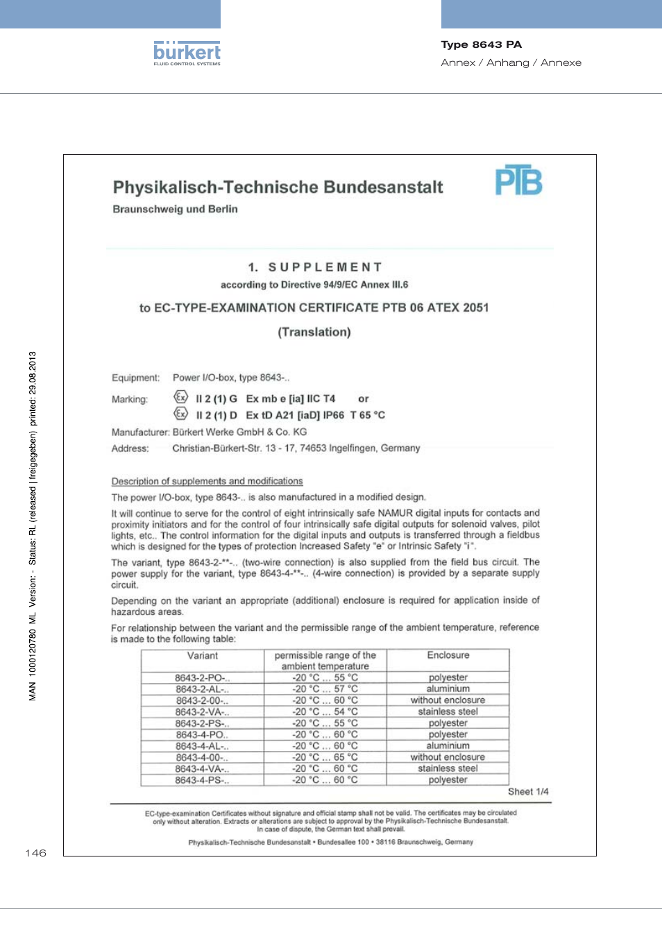 Burkert Type 8643 User Manual | Page 146 / 162