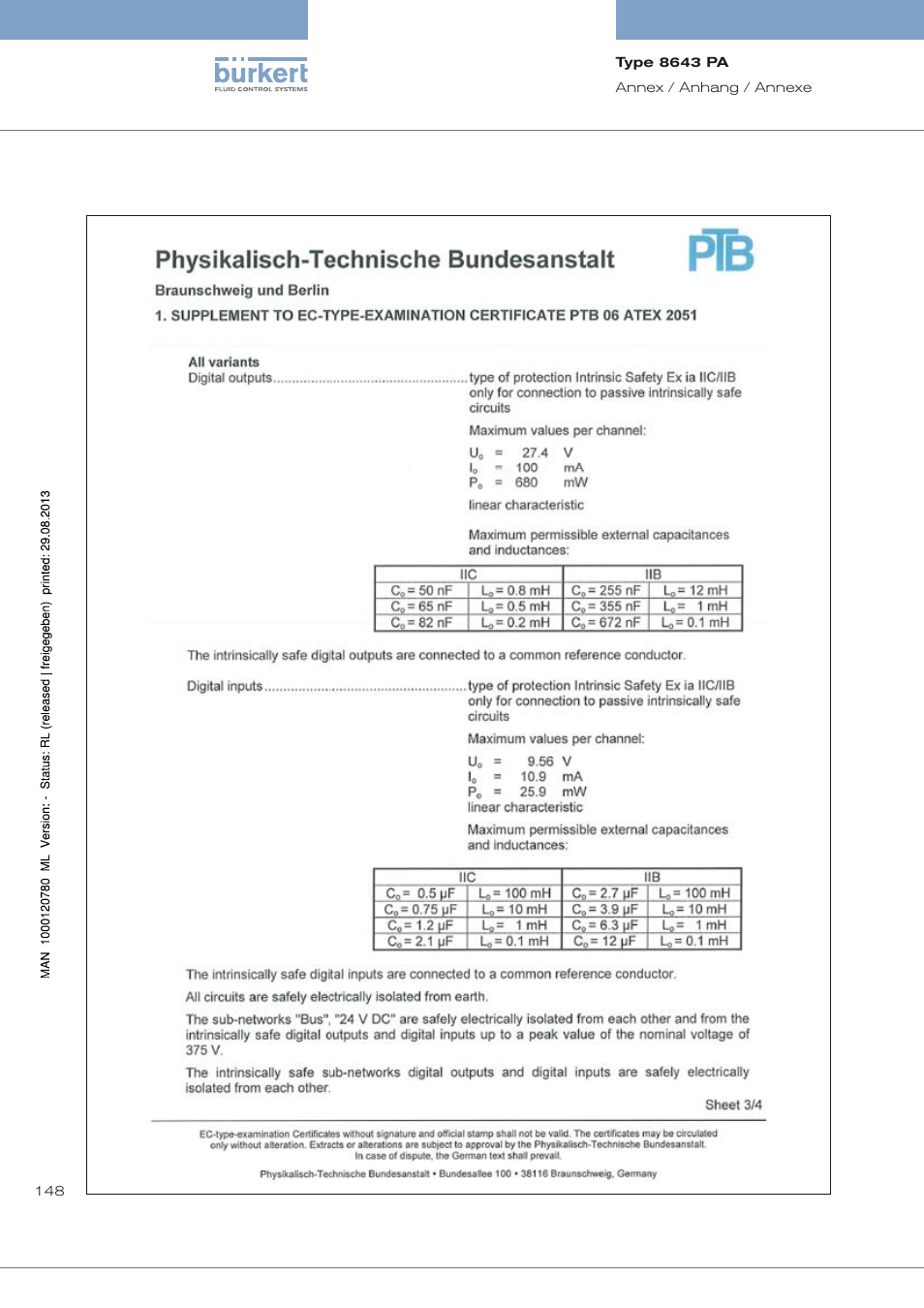 Burkert Type 8643 User Manual | Page 148 / 162