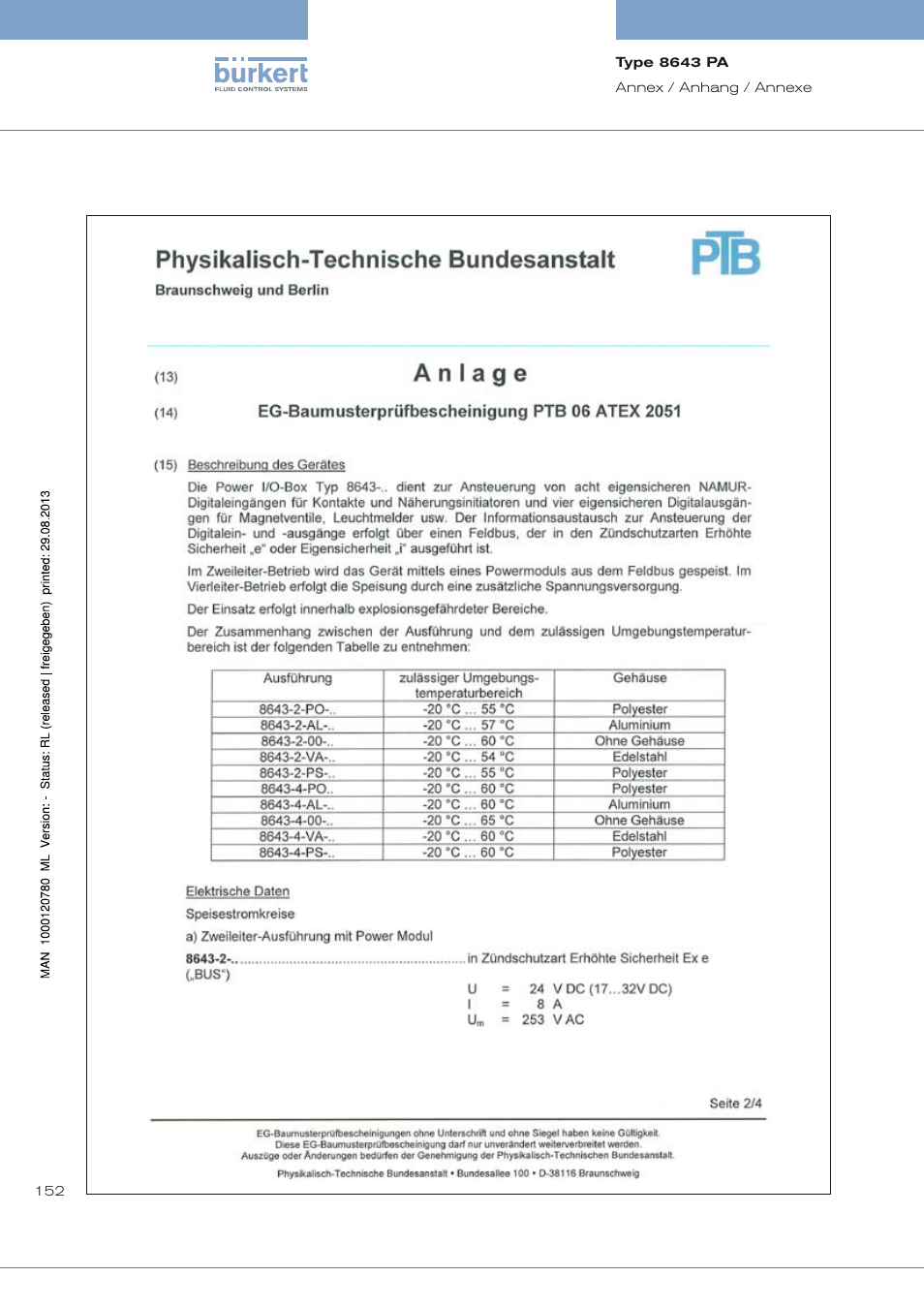 Burkert Type 8643 User Manual | Page 152 / 162