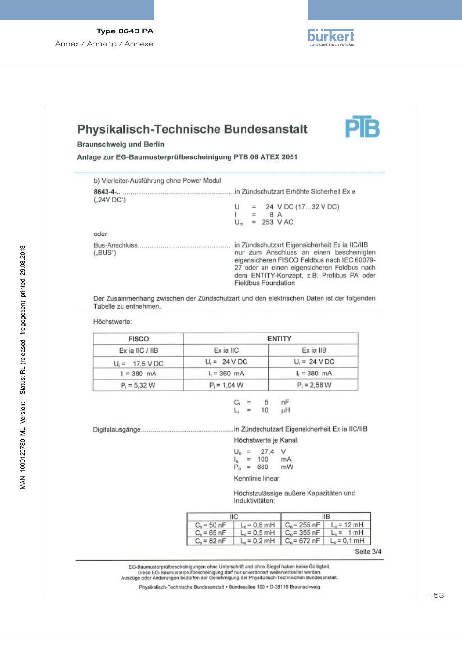 Burkert Type 8643 User Manual | Page 153 / 162