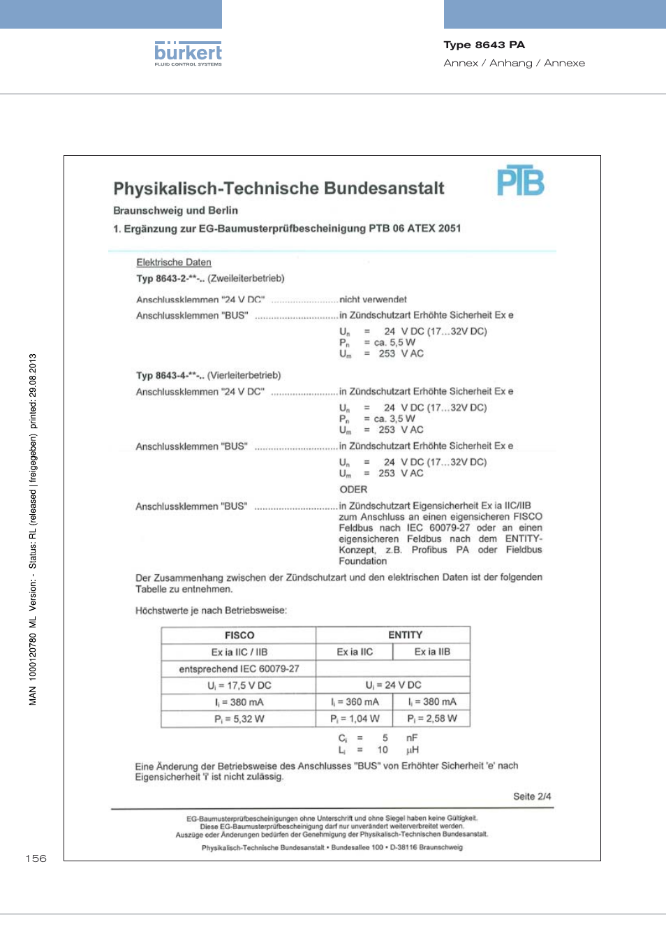 Burkert Type 8643 User Manual | Page 156 / 162