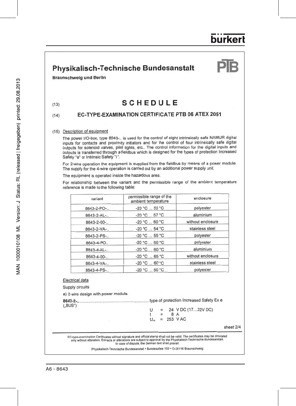 Burkert Type 8643 User Manual | Page 106 / 124