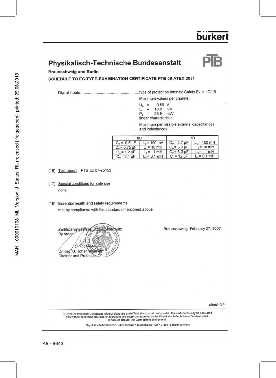 Burkert Type 8643 User Manual | Page 108 / 124