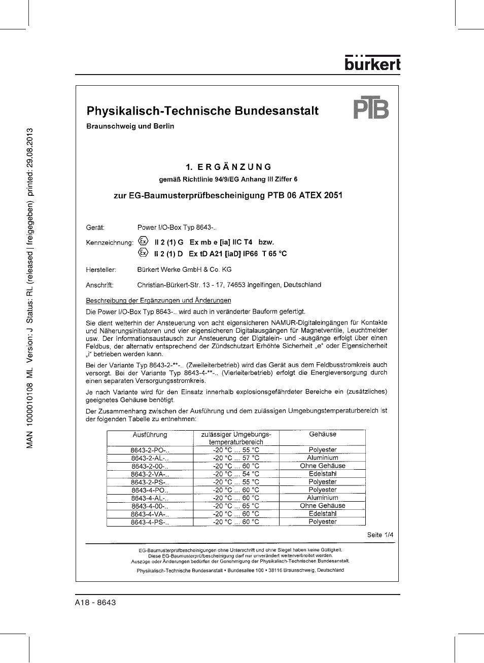 Burkert Type 8643 User Manual | Page 118 / 124