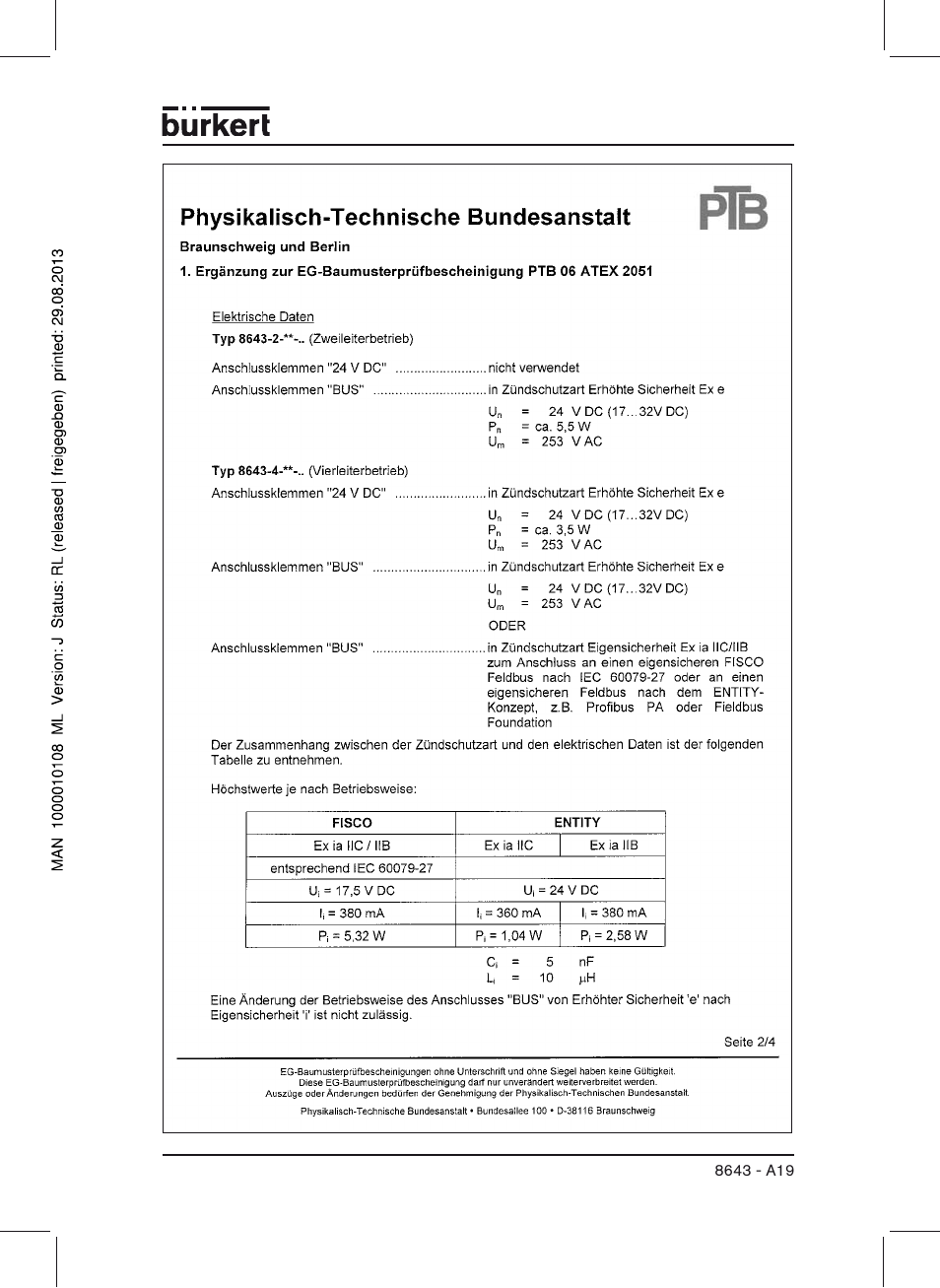 Burkert Type 8643 User Manual | Page 119 / 124
