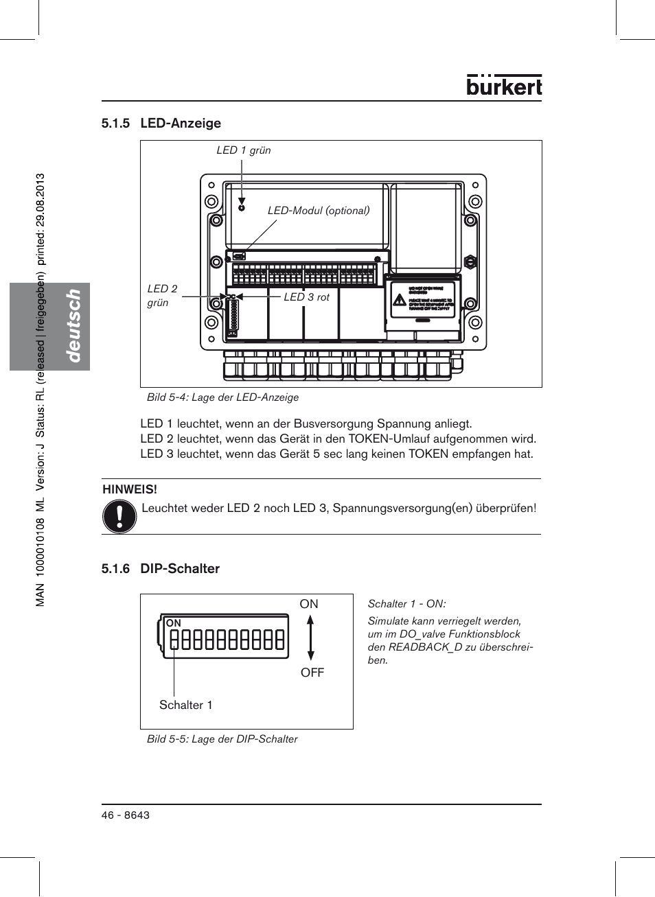 Deutsch | Burkert Type 8643 User Manual | Page 46 / 124