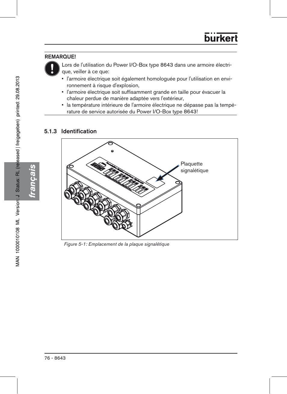 Français | Burkert Type 8643 User Manual | Page 76 / 124