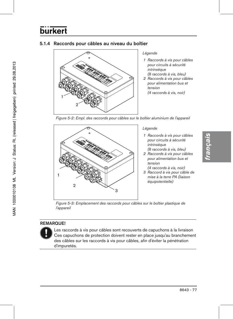 Français | Burkert Type 8643 User Manual | Page 77 / 124