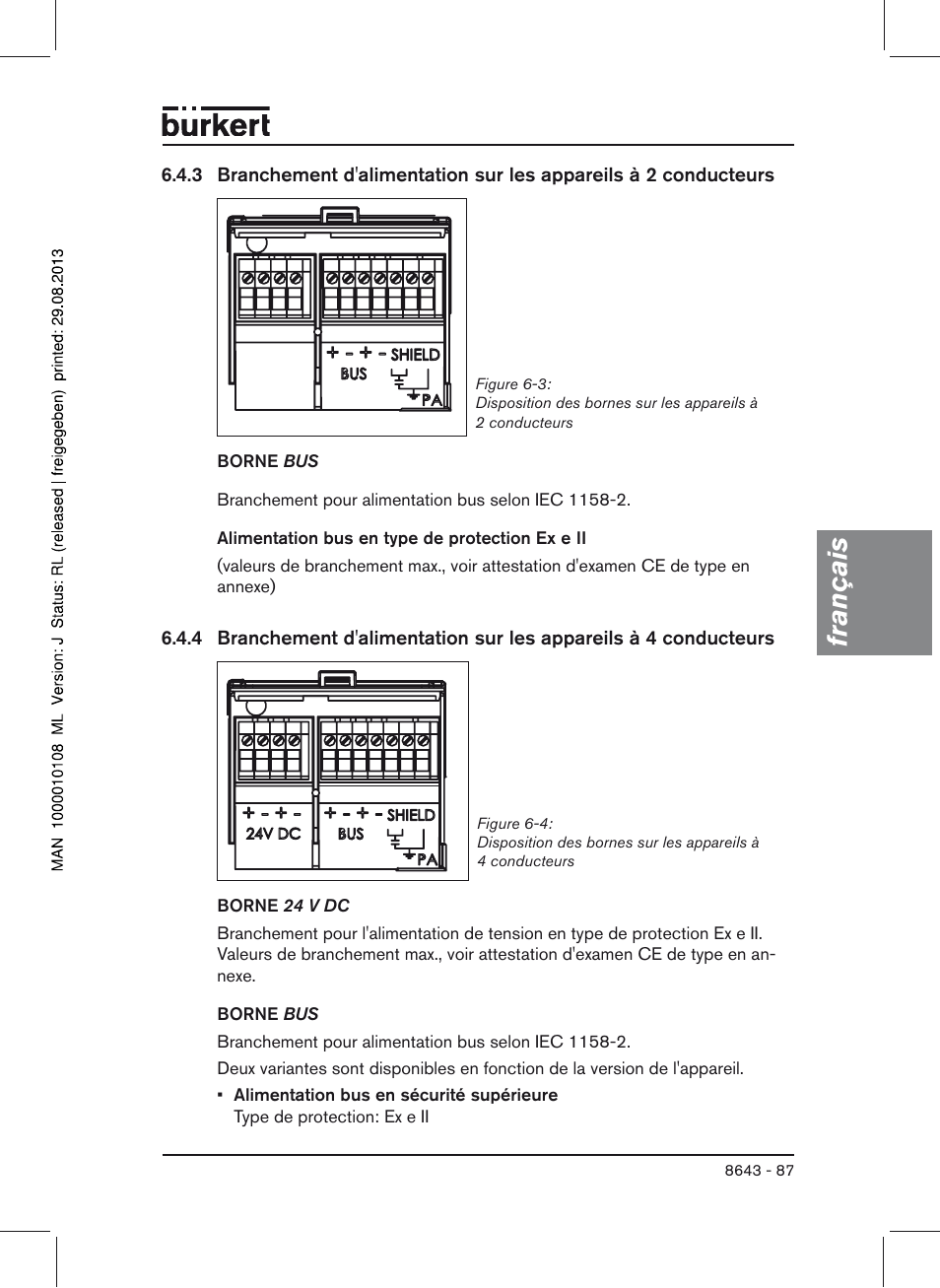 Français | Burkert Type 8643 User Manual | Page 87 / 124