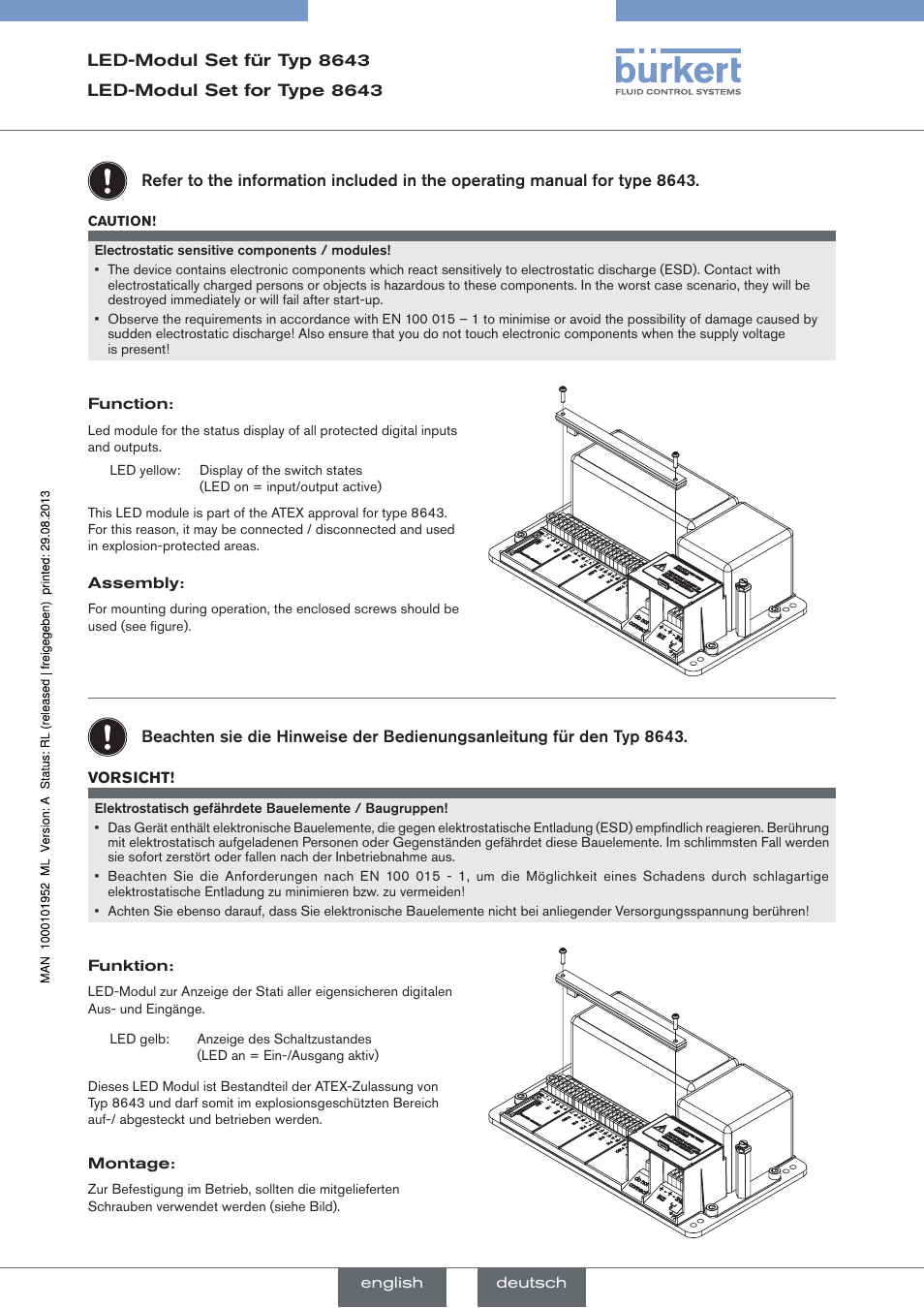 Burkert Type 8643 User Manual | 2 pages