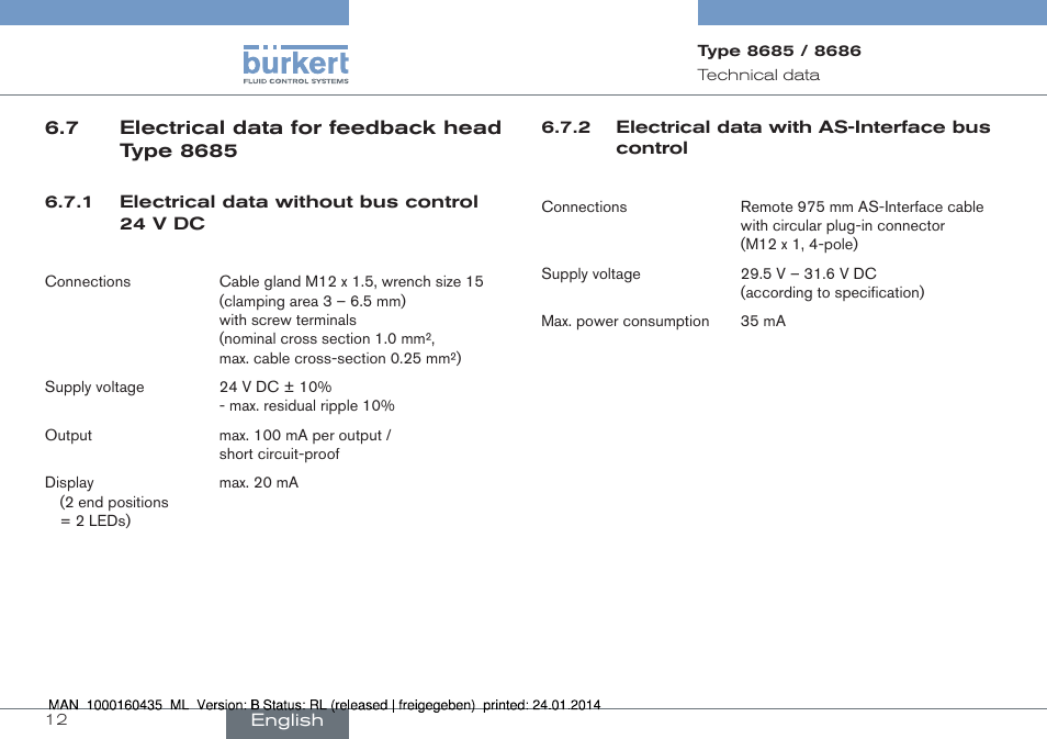 Burkert Type 8686 User Manual | Page 12 / 130