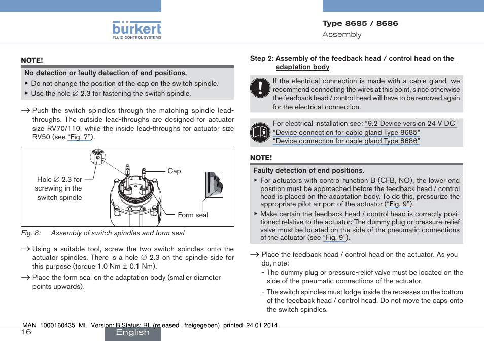 Burkert Type 8686 User Manual | Page 16 / 130