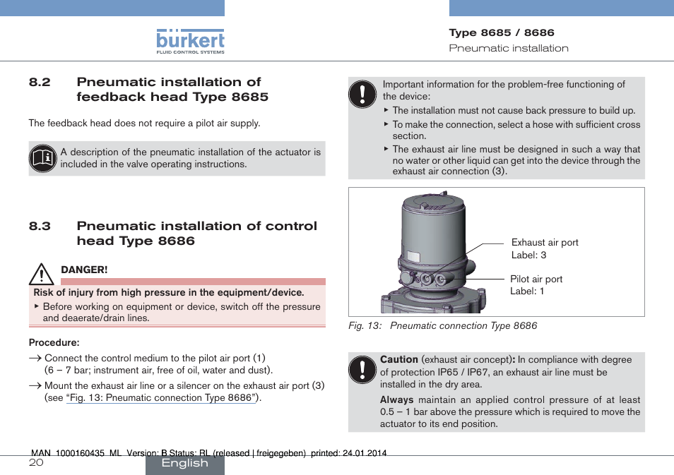 Burkert Type 8686 User Manual | Page 20 / 130