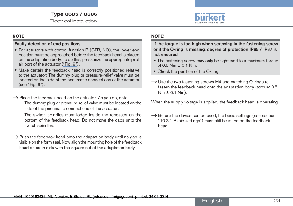 Burkert Type 8686 User Manual | Page 23 / 130