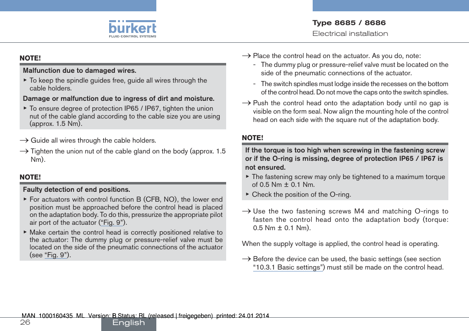 Burkert Type 8686 User Manual | Page 26 / 130