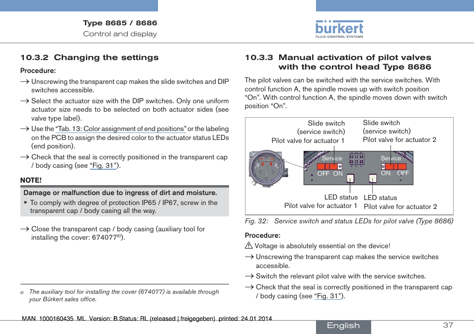 Burkert Type 8686 User Manual | Page 37 / 130