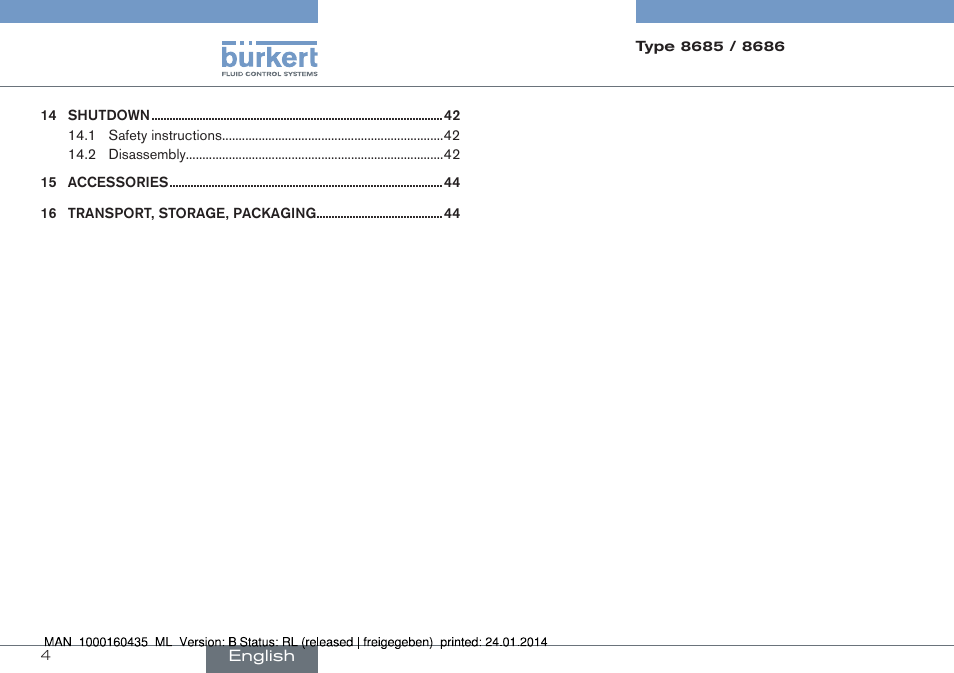 Burkert Type 8686 User Manual | Page 4 / 130