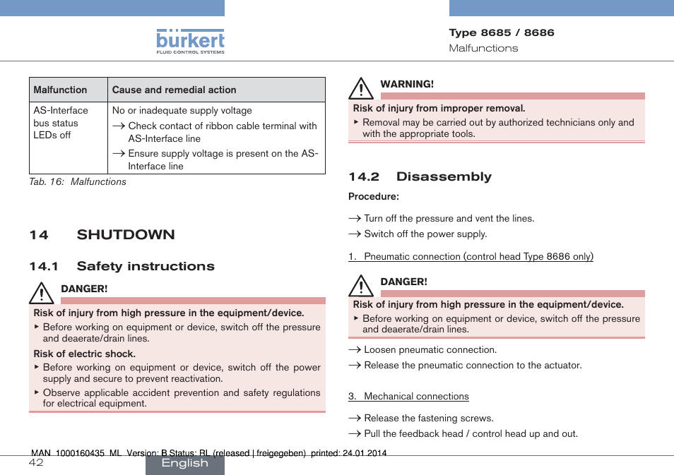 Burkert Type 8686 User Manual | Page 42 / 130