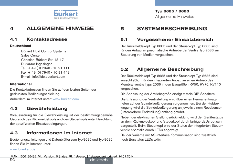 Burkert Type 8686 User Manual | Page 50 / 130