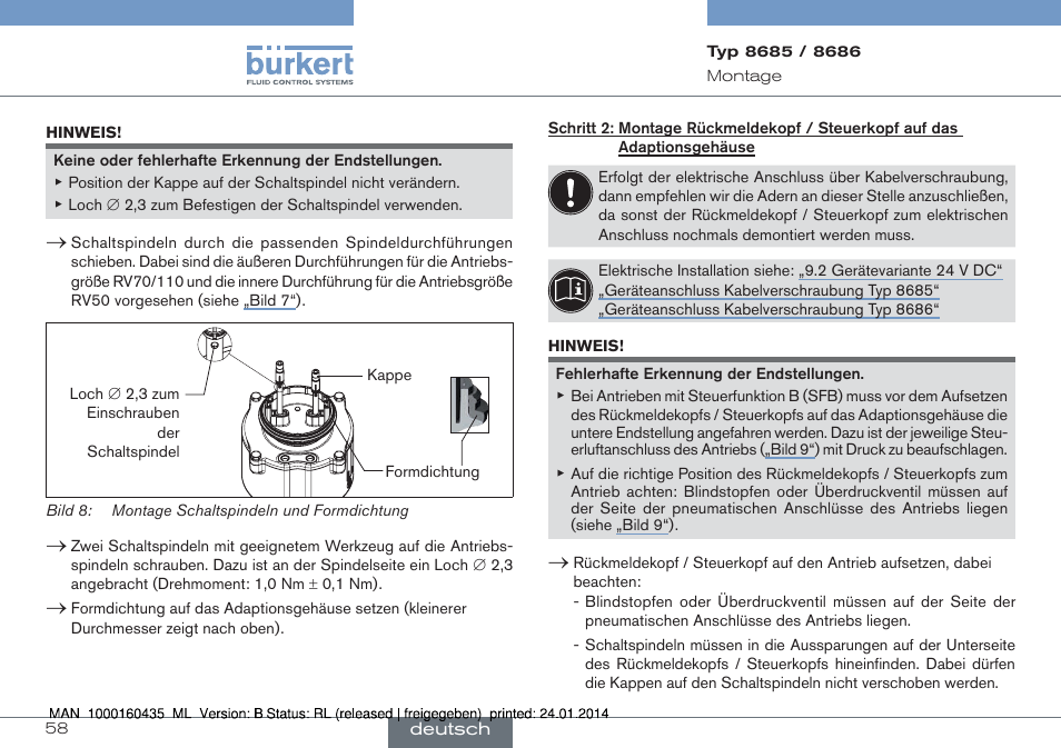 Burkert Type 8686 User Manual | Page 58 / 130